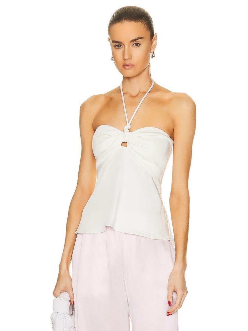 A.L.C. Strapless Anita Top in Whisper White 10 Womens Satin Tank